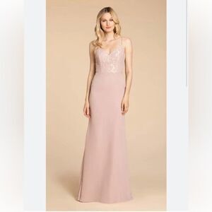 Hayley Paige Occasions 5957 Lace Chiffon Dress NWT